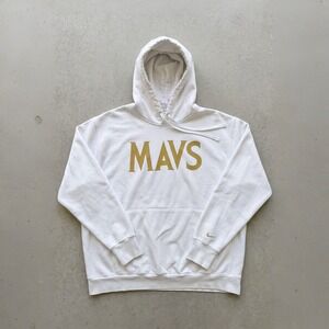 Nike Dallas Mavericks Hoodie Mens 2XL XXL White Gold NBA City Edition Pullover